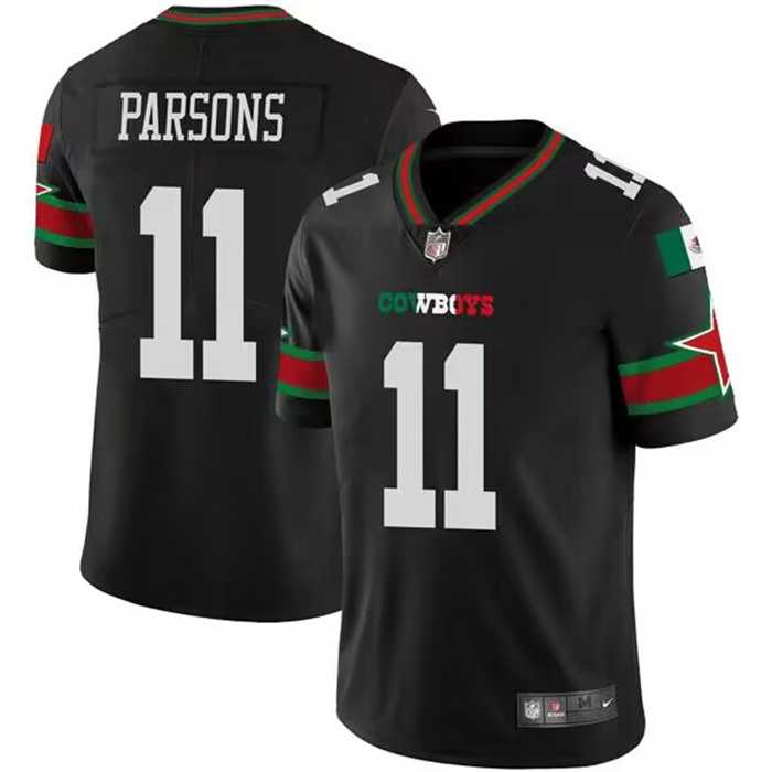 Mens Dallas Cowboys #11 Micah Parsons Black Mexico Vapor Limited Stitched Jersey Dzhi